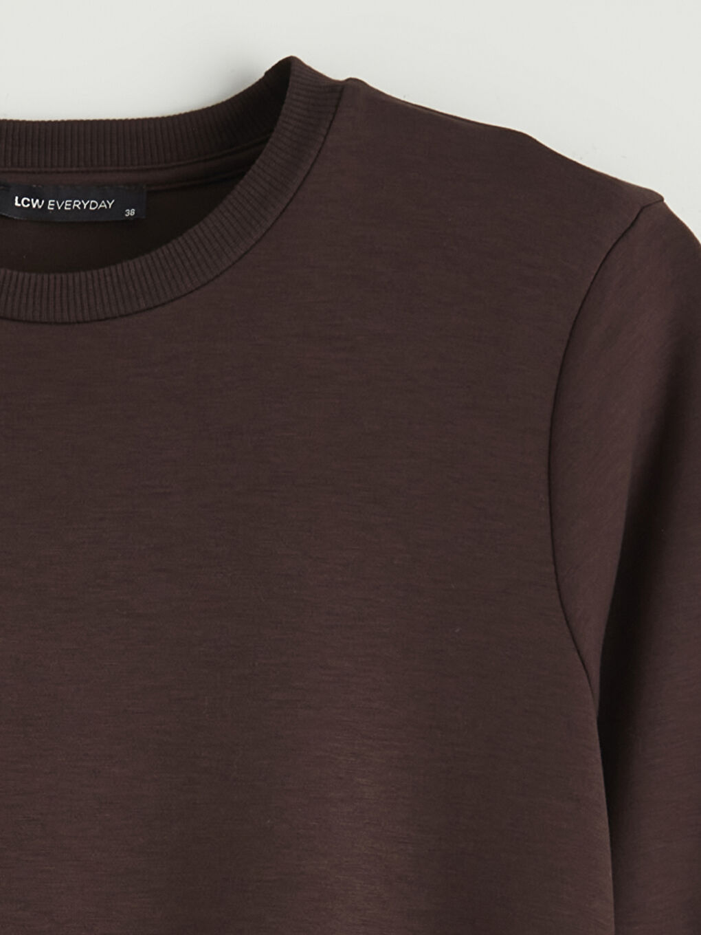 Kahverengi Bisiklet Yaka Beli Kuşaklı Soft Touch Elbise-5