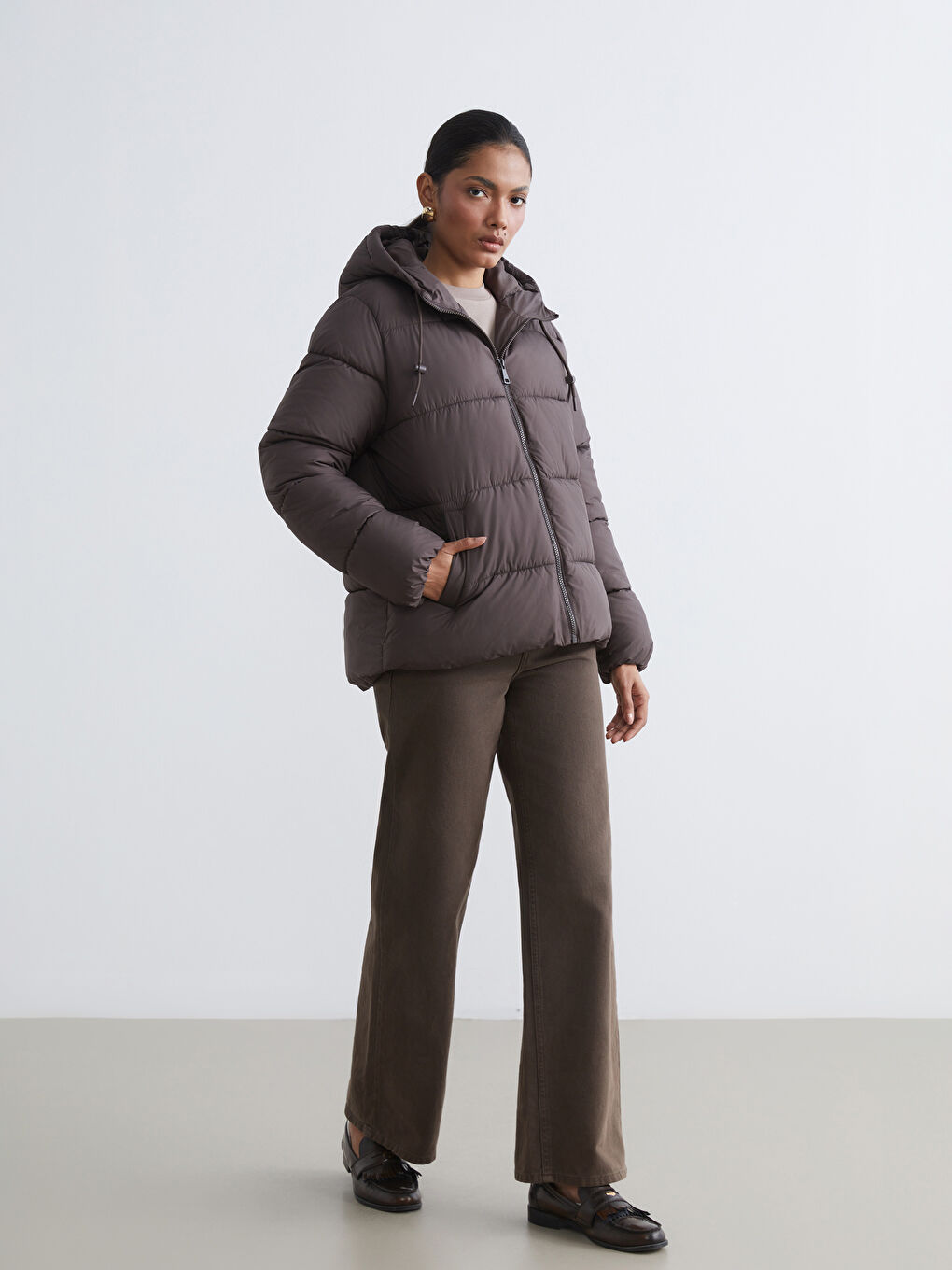 Women's Hooded Puffer Jacket-1