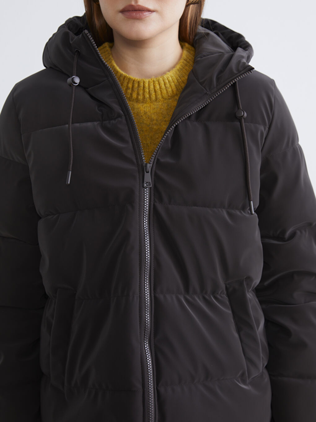 Manteau bouffant BRUN Femme-2