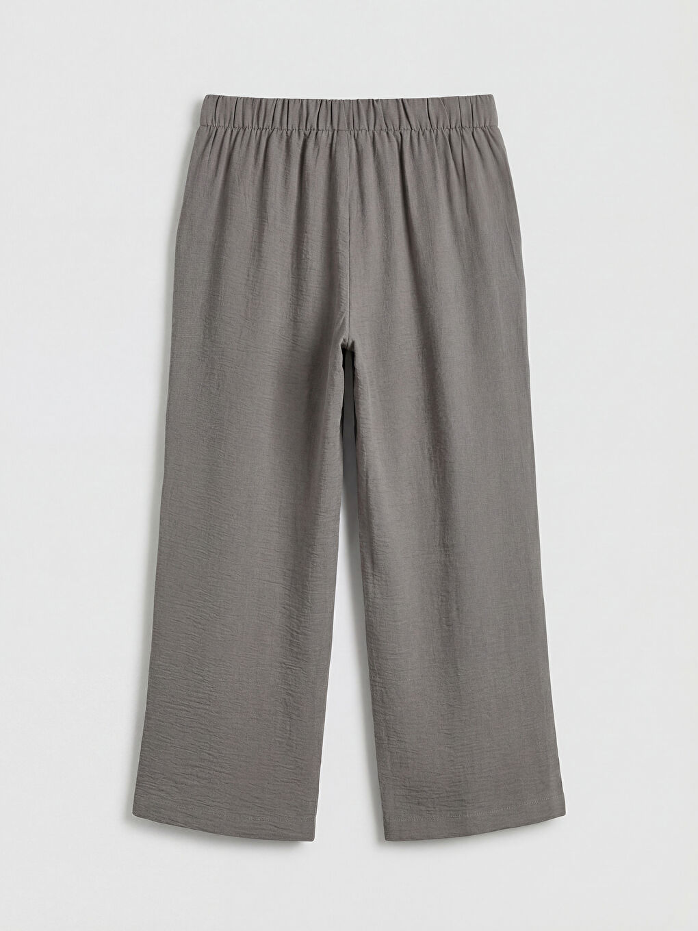 Pantalon Femme à Taille Élastiquée Aspect Lin-5