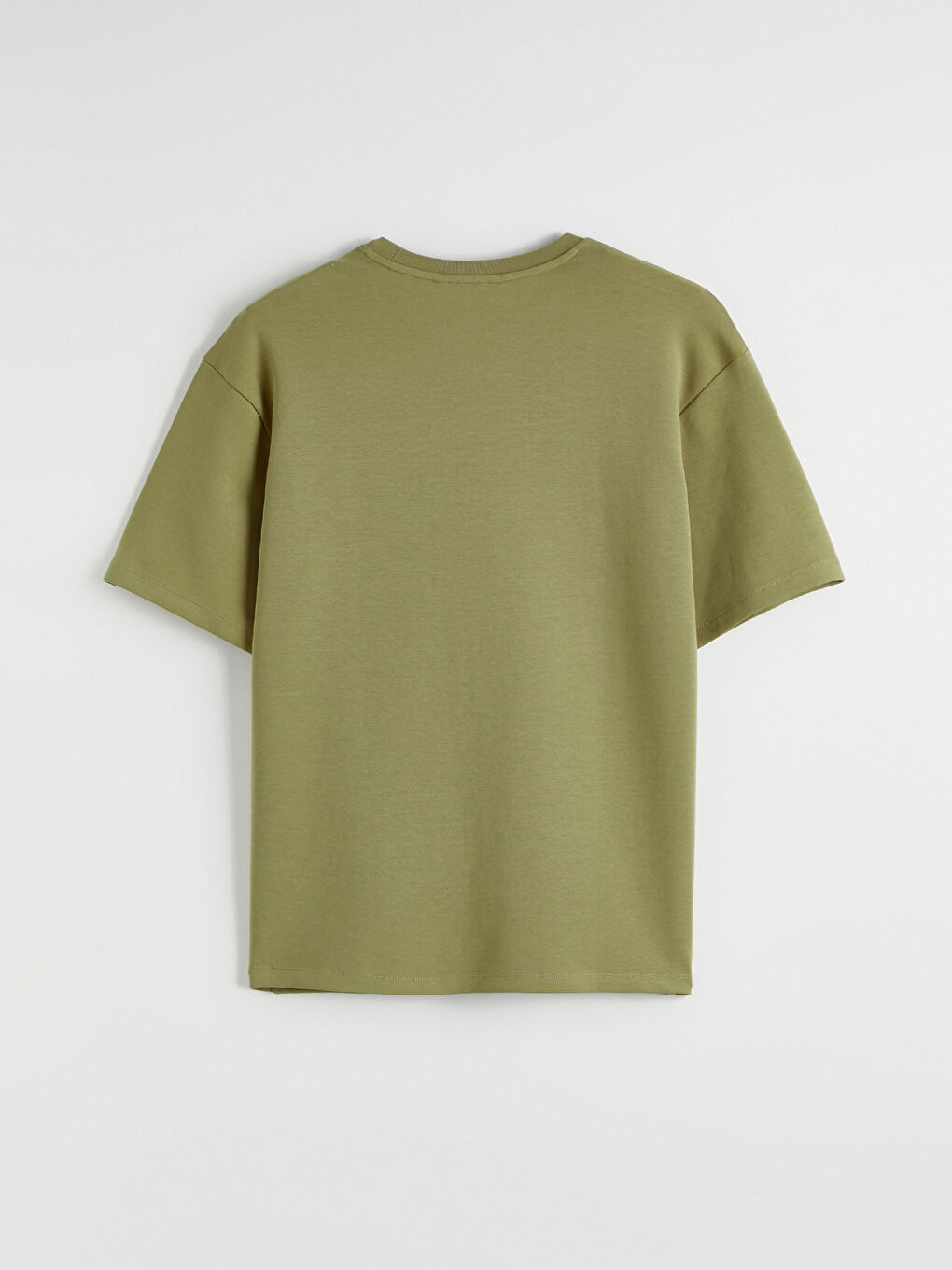 Yeşil Bisiklet Yaka Baskılı Erkek Tişört-2