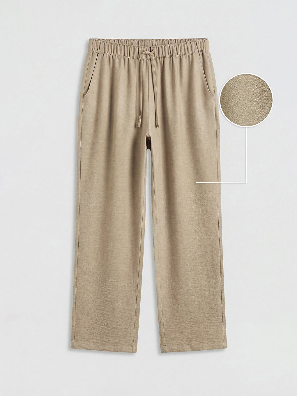 Haki Beli Lastikli Kadın Pantolon-4