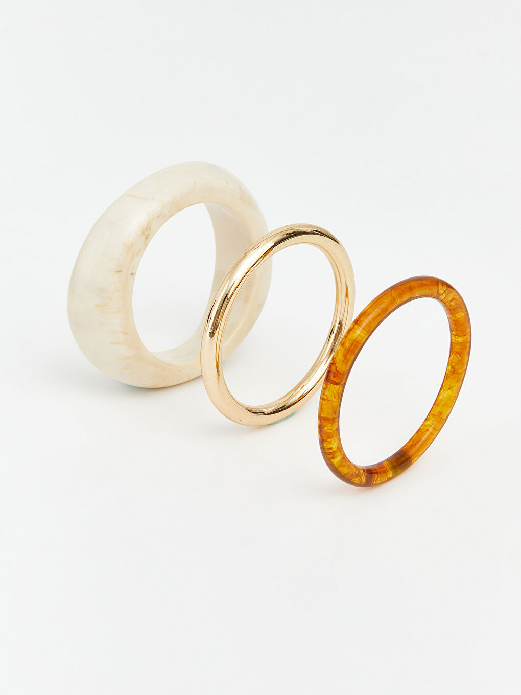 Sarı 3 Parça Kadın Yüzük Seti