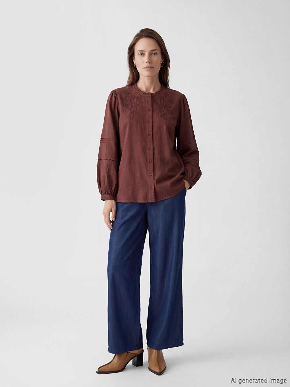 Siyah Beli Lastikli Wideleg Kadın Jean Pantolon