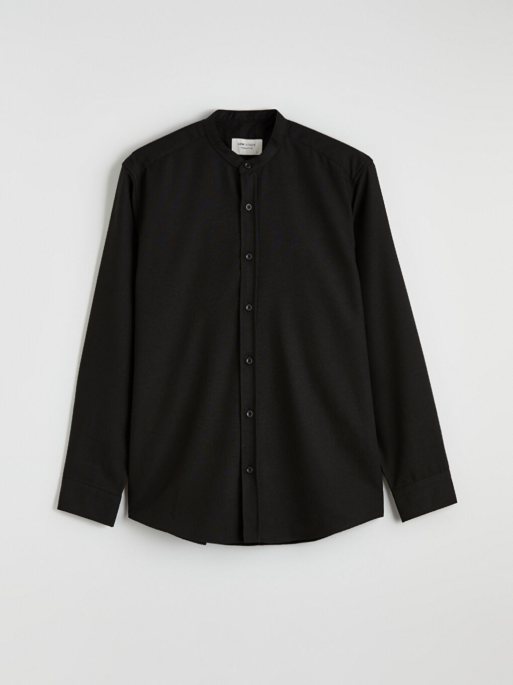 Siyah Regular Fit Hakim Yaka Erkek Gömlek-4