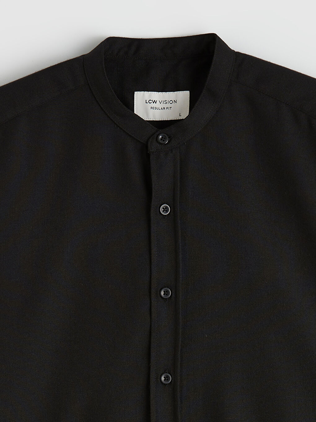 Siyah Regular Fit Hakim Yaka Erkek Gömlek-5