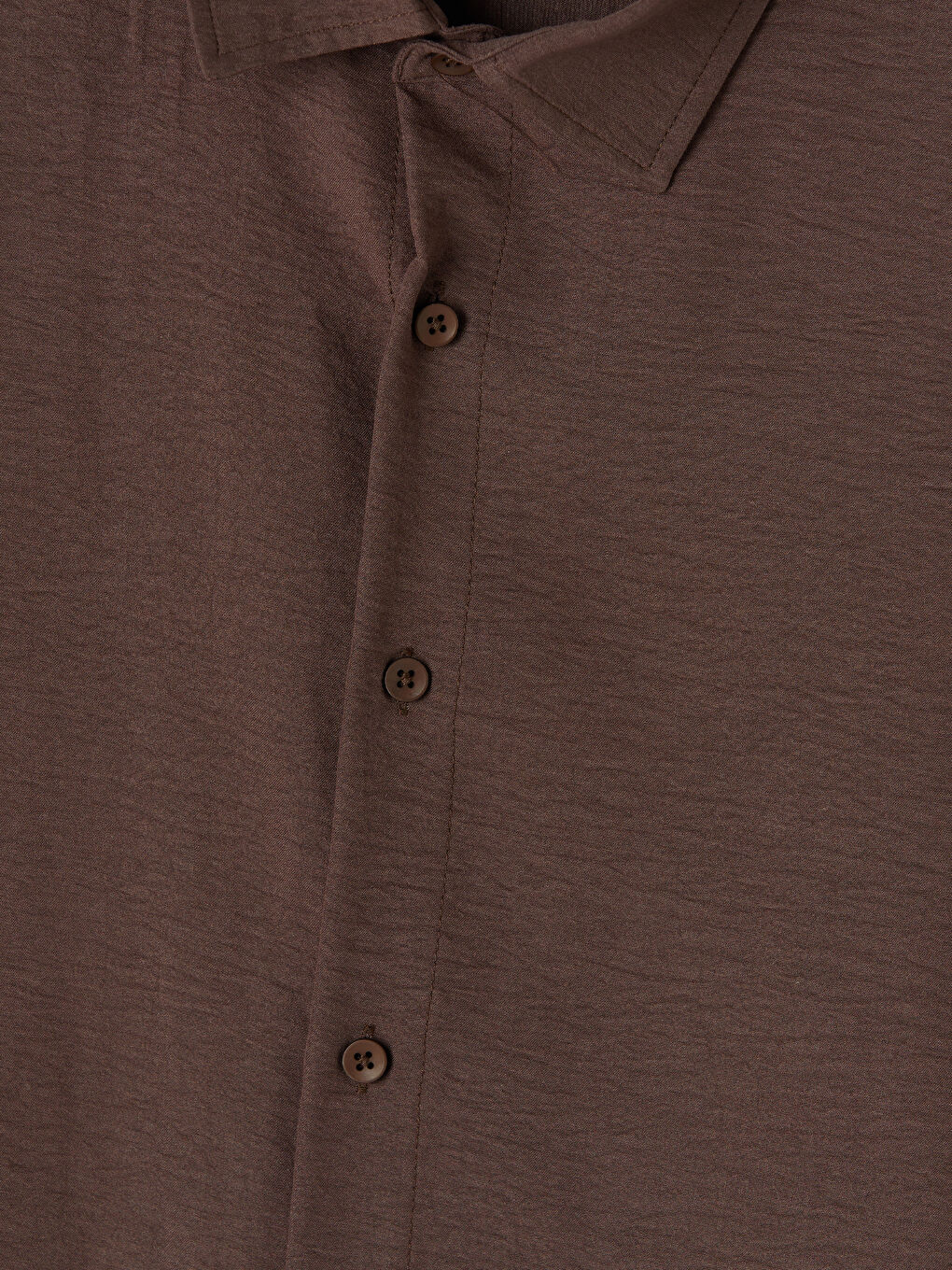 Kahverengi Regular Fit Armürlü Erkek Gömlek-2