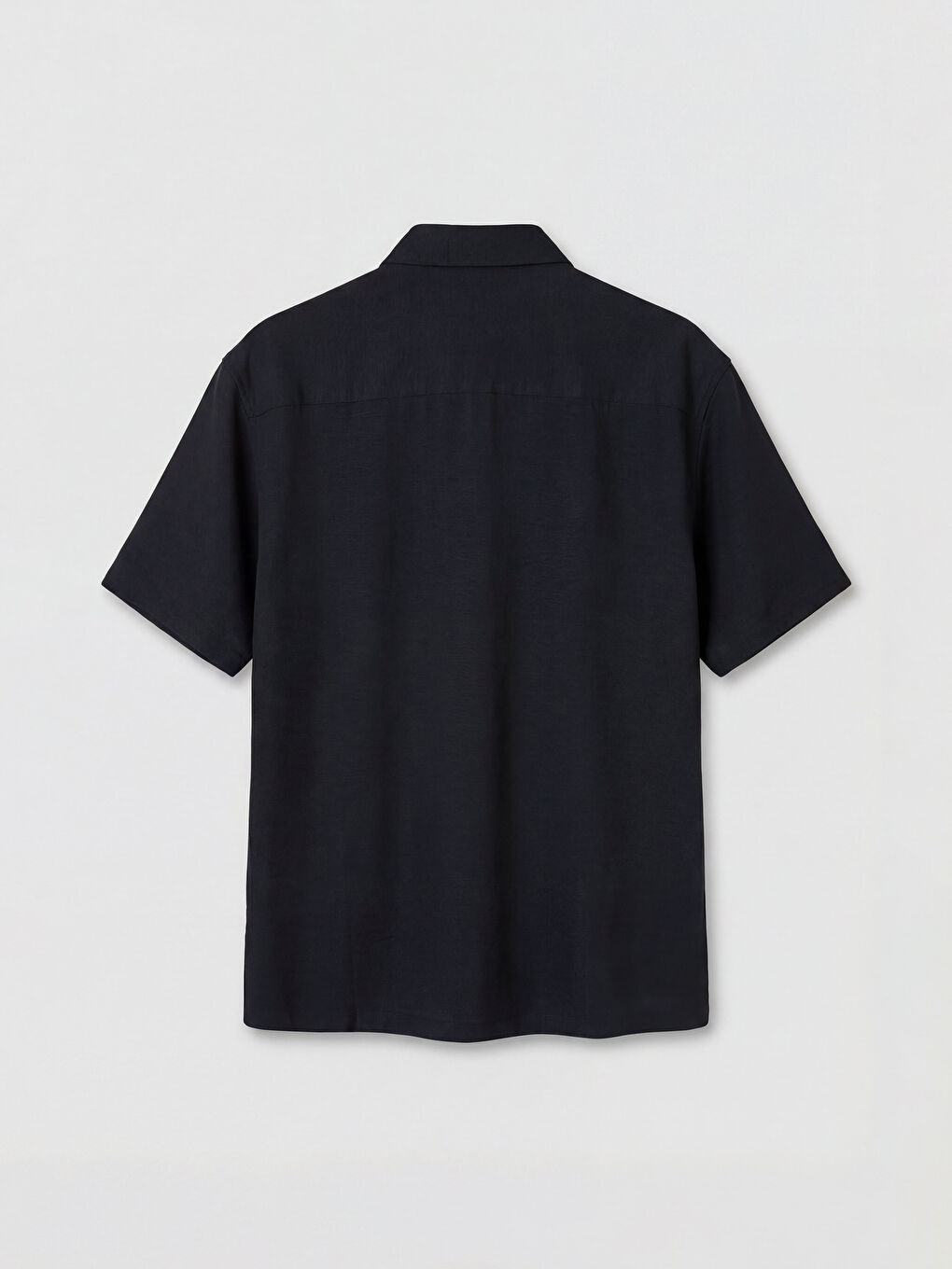 Siyah Regular Fit Armürlü Erkek Gömlek-1