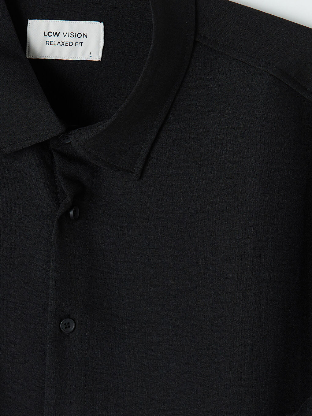 Siyah Regular Fit Armürlü Erkek Gömlek-2