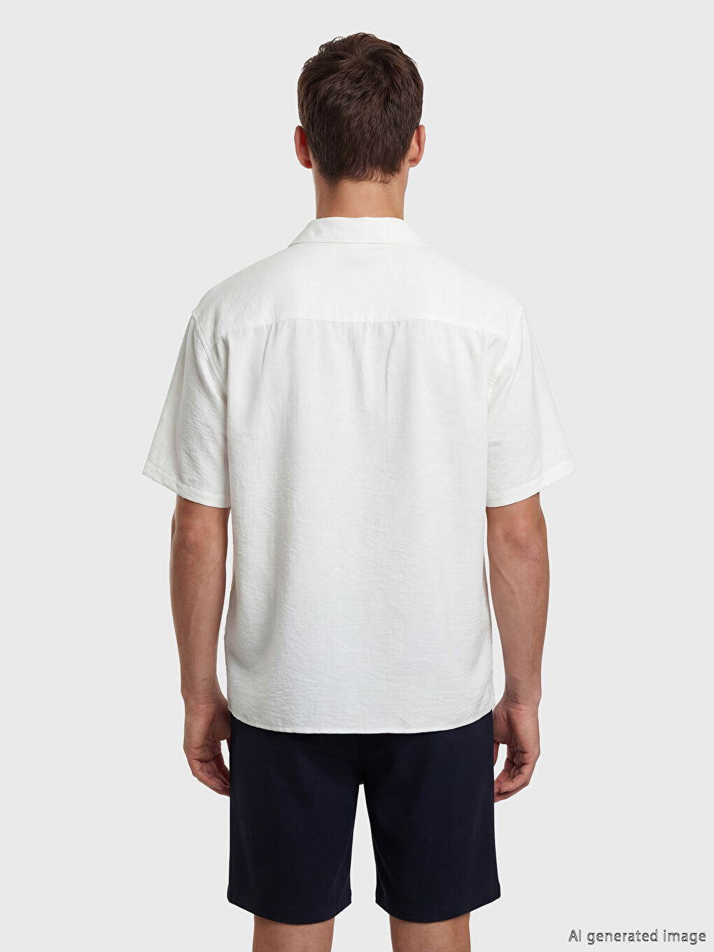 Ekru Regular Fit Armürlü Erkek Gömlek-3