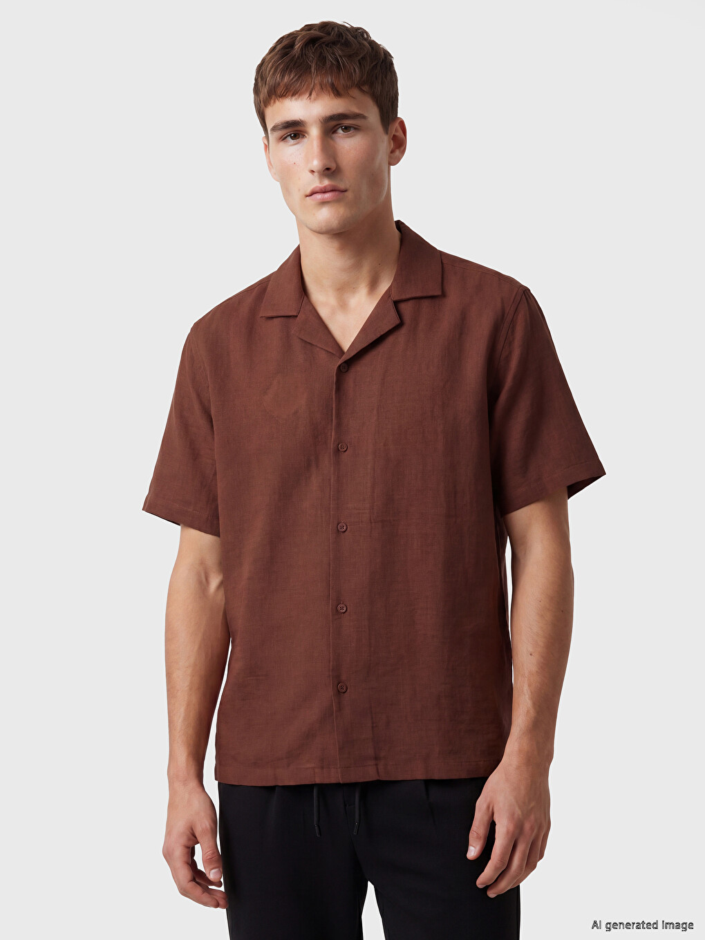 Turuncu Regular Fit Dokulu Erkek Gömlek