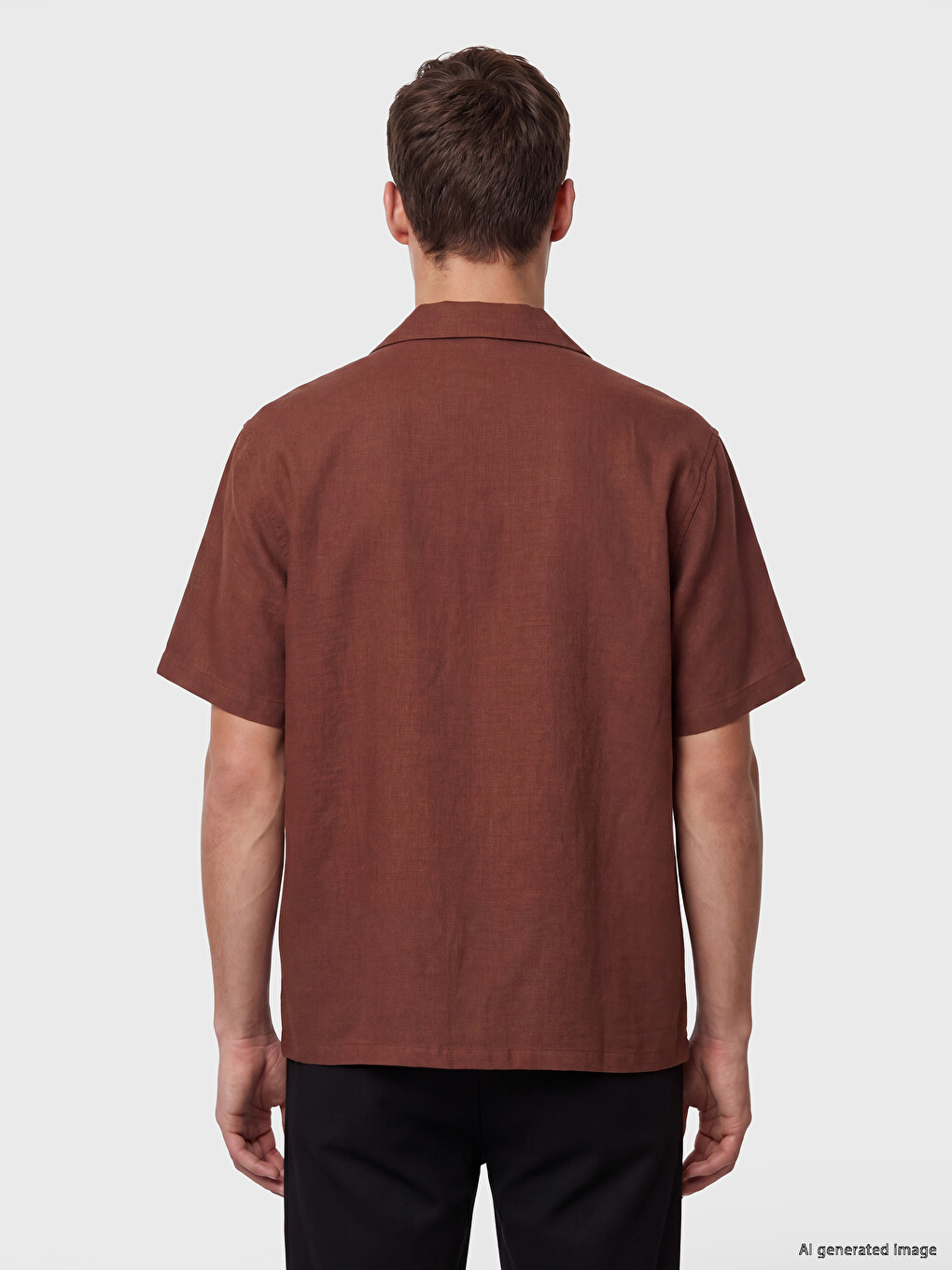 Turuncu Regular Fit Dokulu Erkek Gömlek-3
