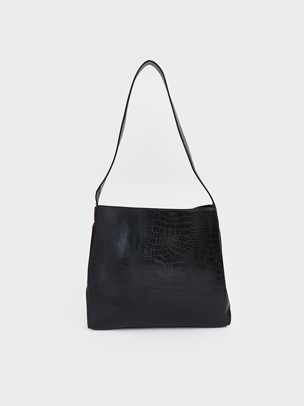 Croco-Embossed Shoulder Bag