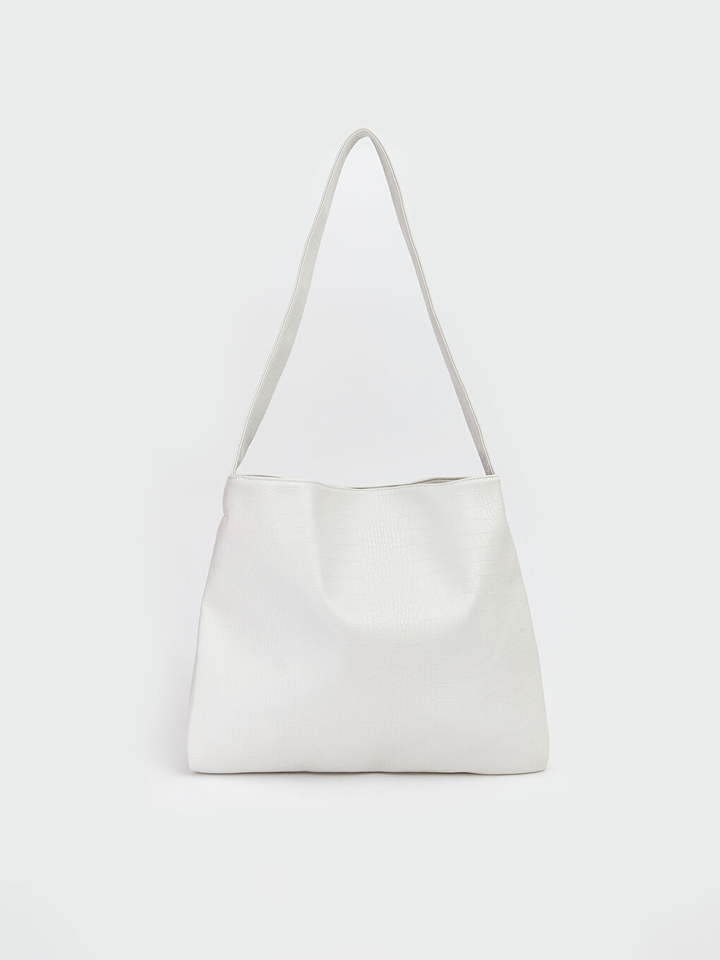 Croco-Embossed Shoulder Bag