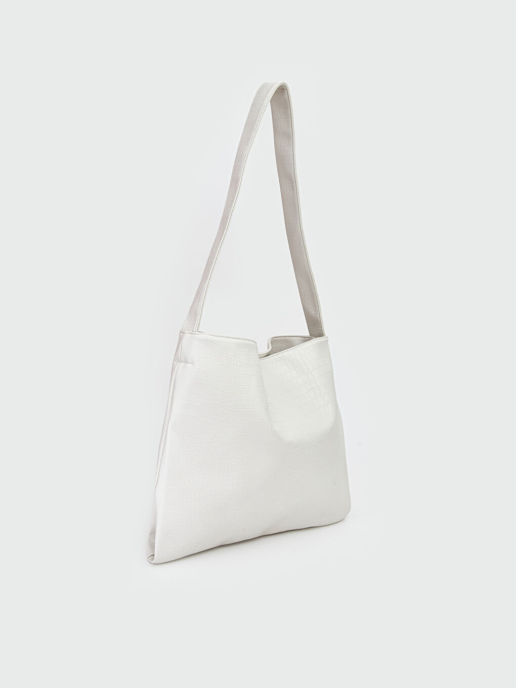 Croco-Embossed Shoulder Bag-1