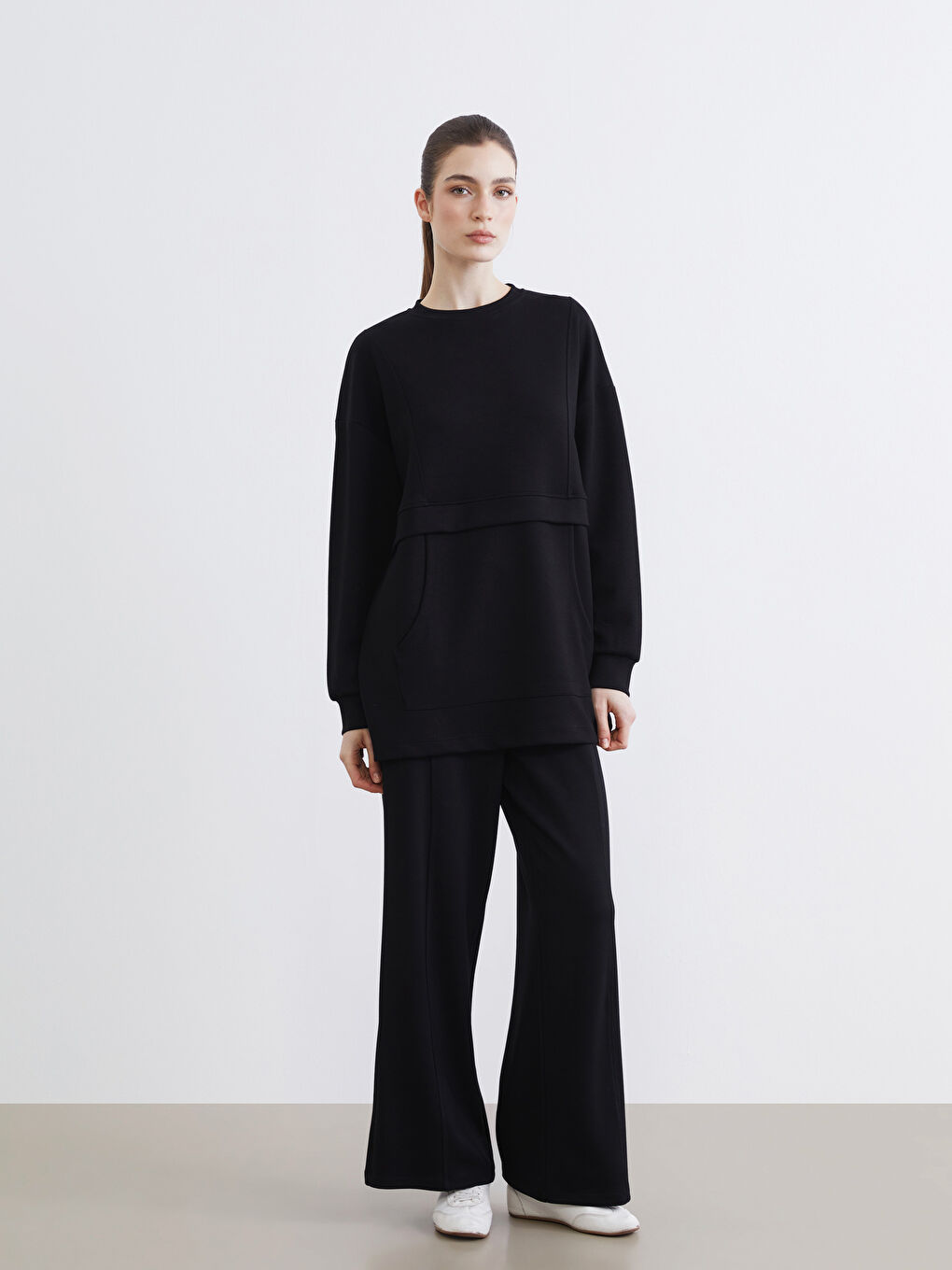 تونیکی سویتشێرت ڕه‌ش ژن-1