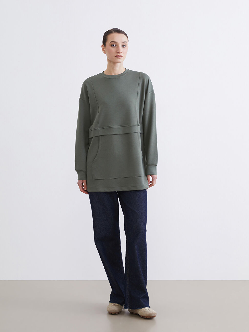 تونیکی سویتشێرت سه‌وز ژن-1