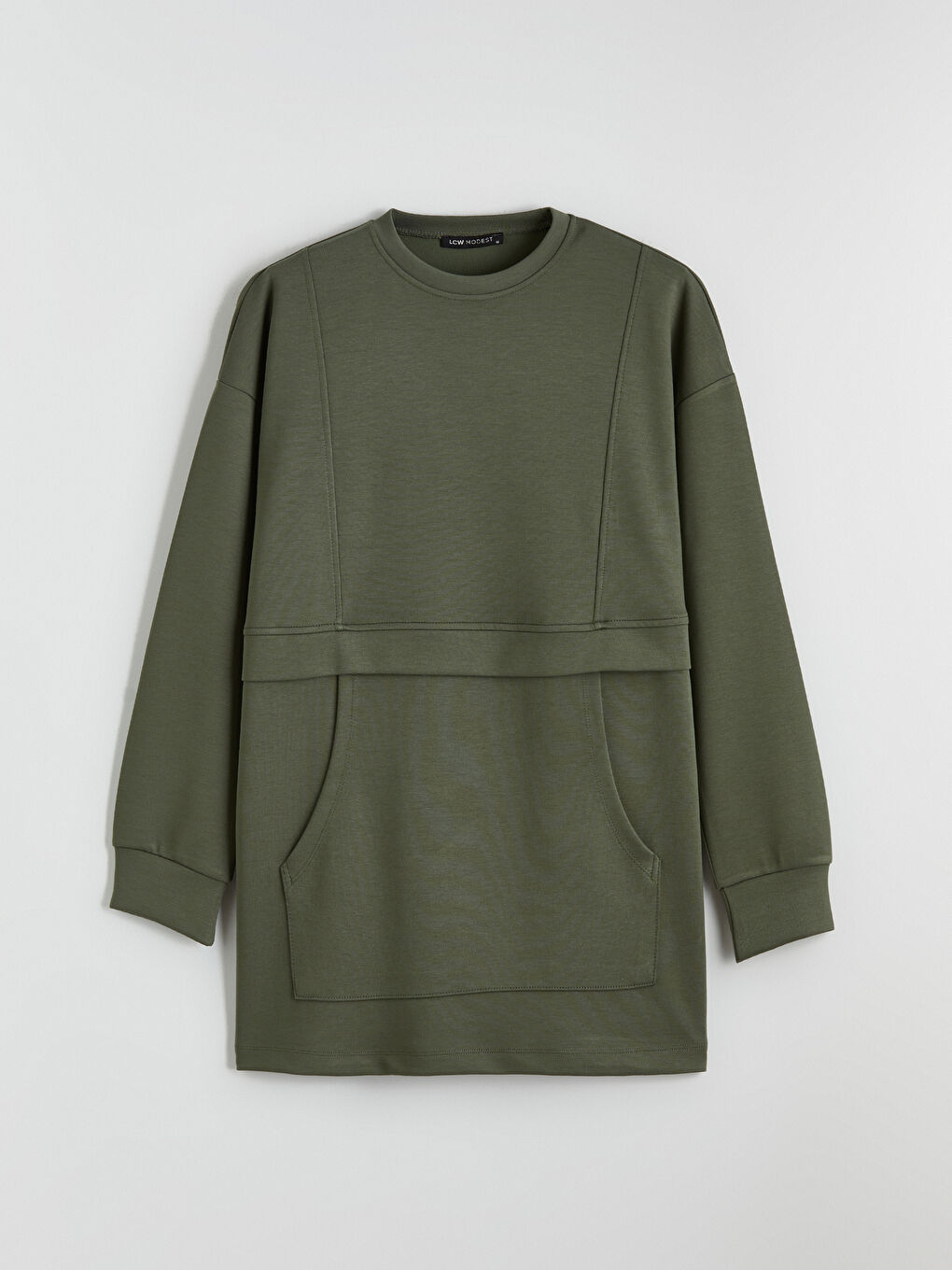 Yeşil Soft Touch Kadın Sweatshirt Tunik	