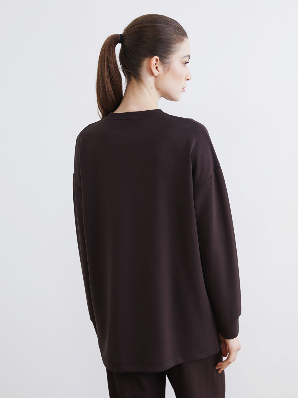 تونیکی سویتشێرت قاوه‌یی ژن-3