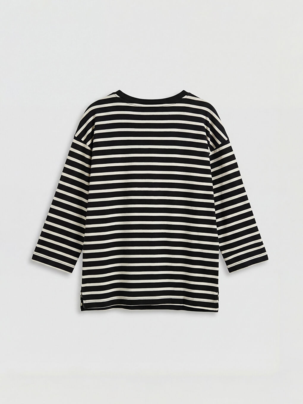 Bluză Vărgată cu Guler Rotund-6