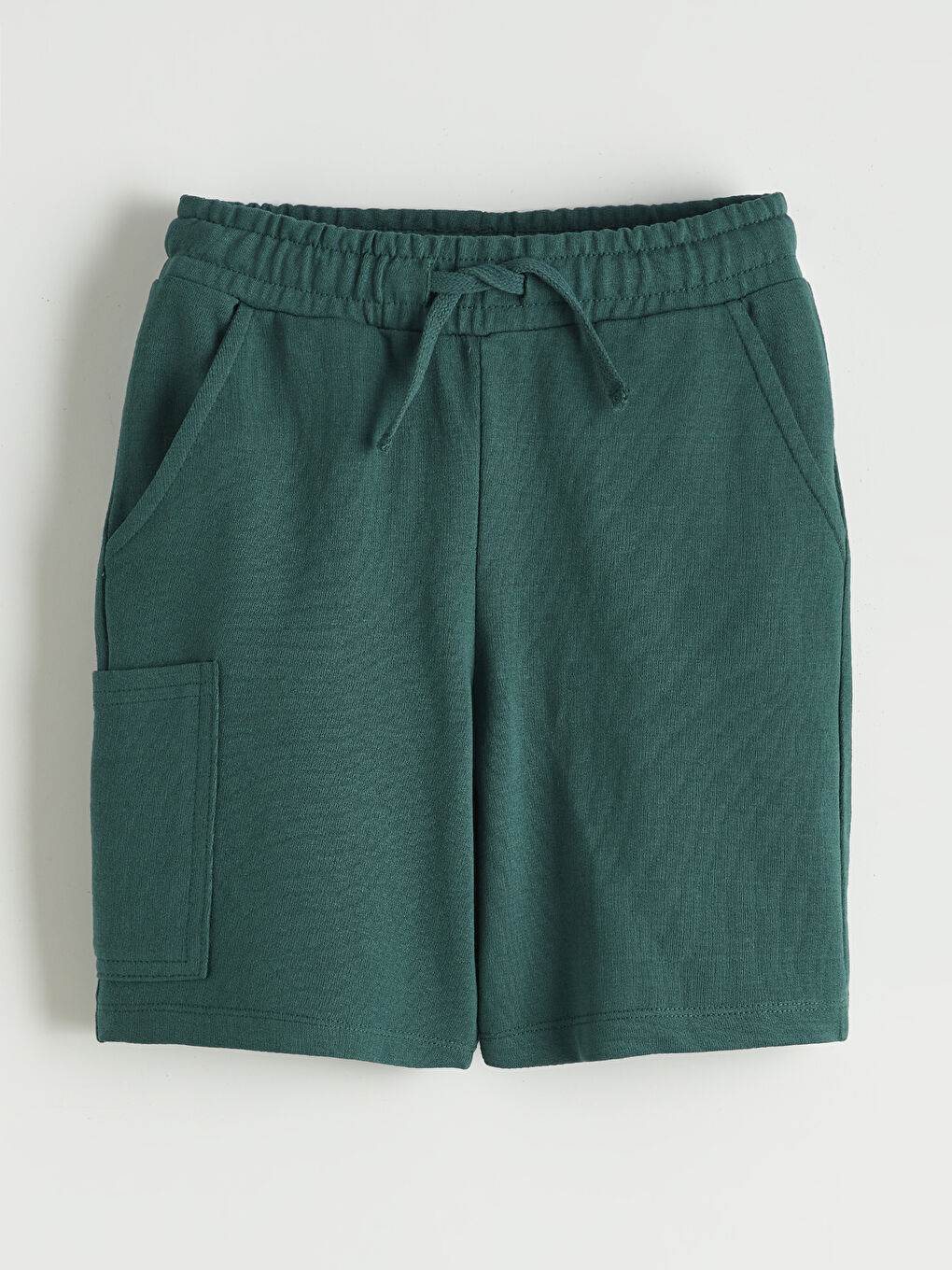 Yeşil Beli Lastikli Erkek Çocuk Kargo Şort