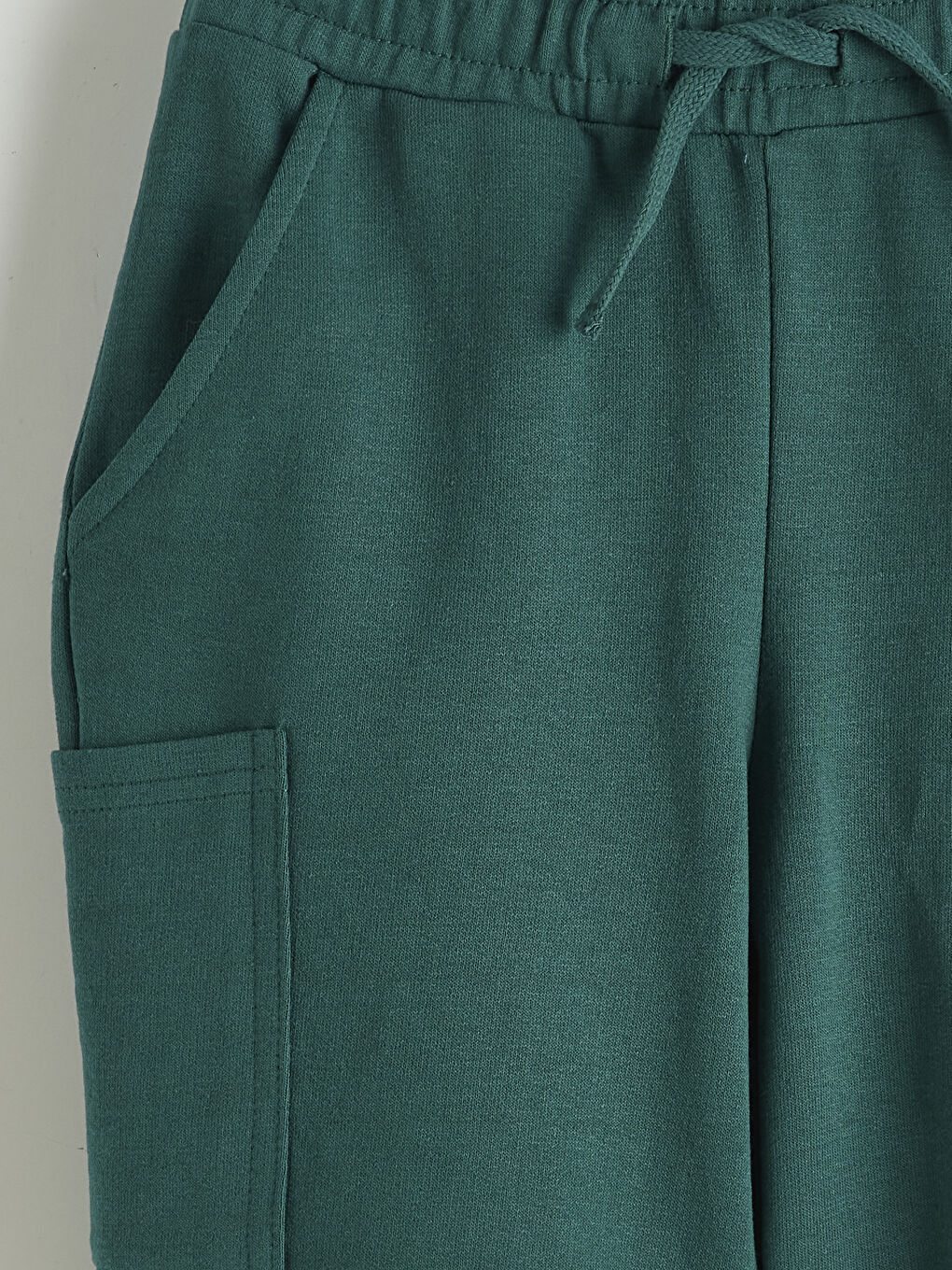 Yeşil Beli Lastikli Erkek Çocuk Kargo Şort-2