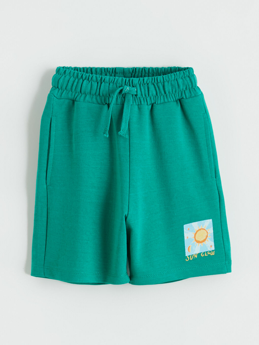 Yeşil Regular Fit Beli Lastikli Erkek Bebek Şort