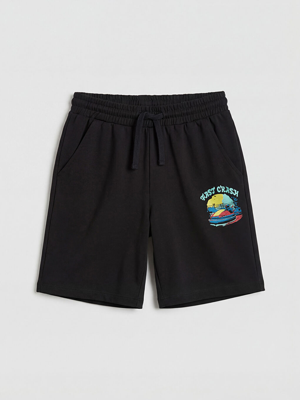 Siyah Baskılı Erkek Çocuk Şort