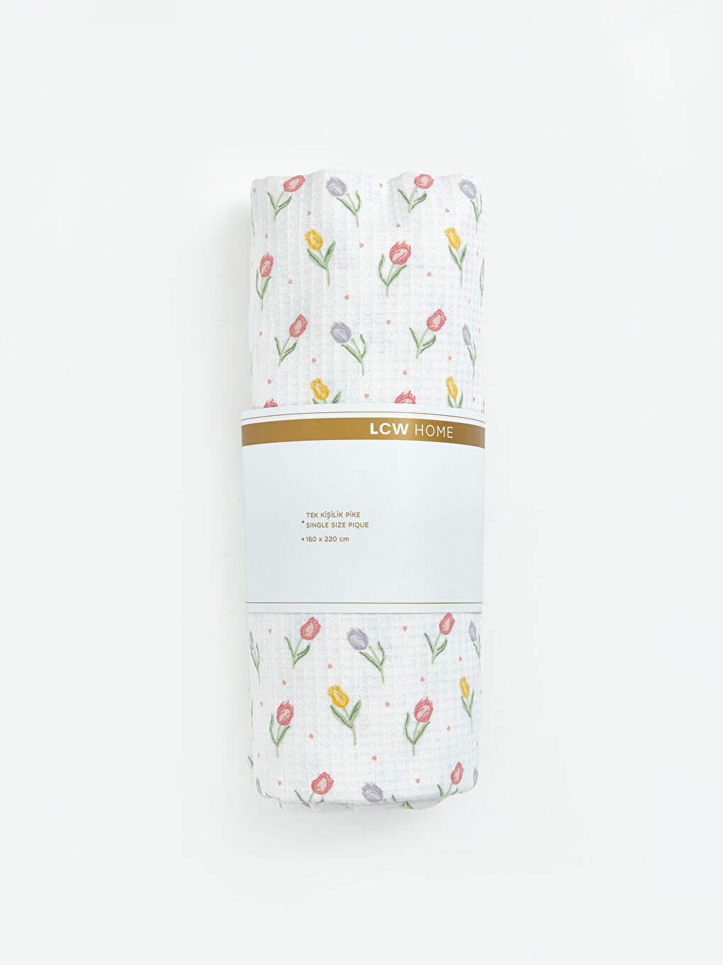Karışık Çiçek Desenli Tek Kişilik Pike 160x220 cm