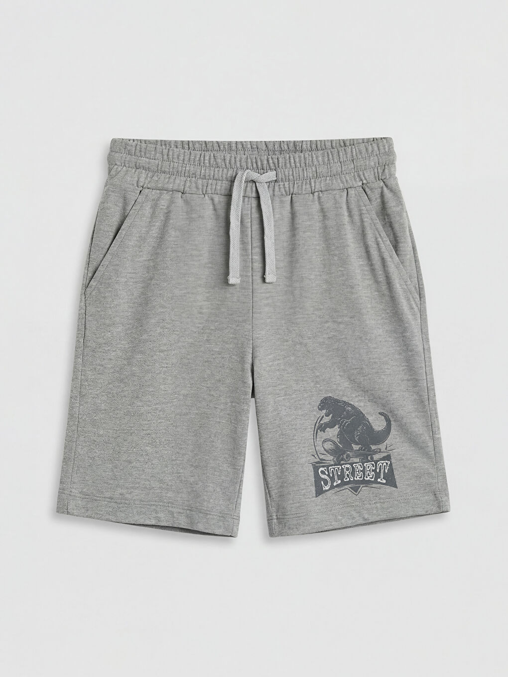 Gri Erkek Çocuk Baskılı Şort