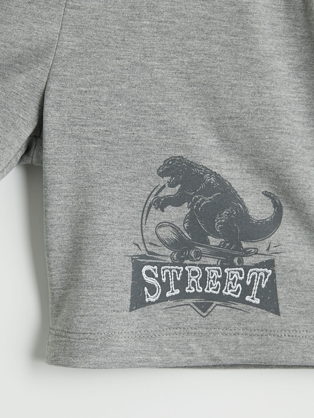 Gri Erkek Çocuk Baskılı Şort-2