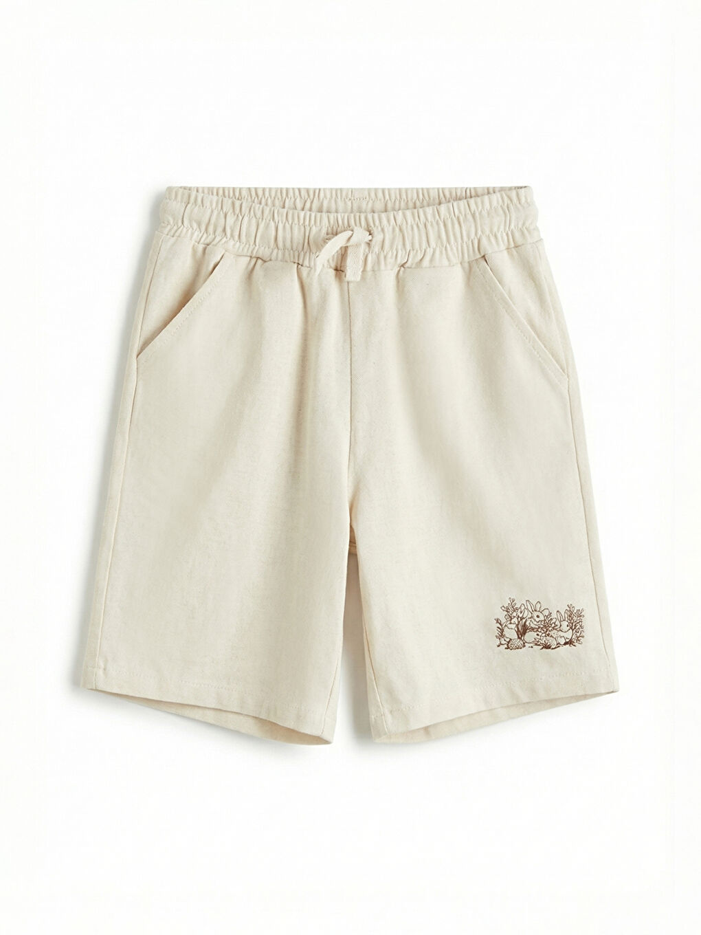 Bej Baskılı Erkek Çocuk Şort