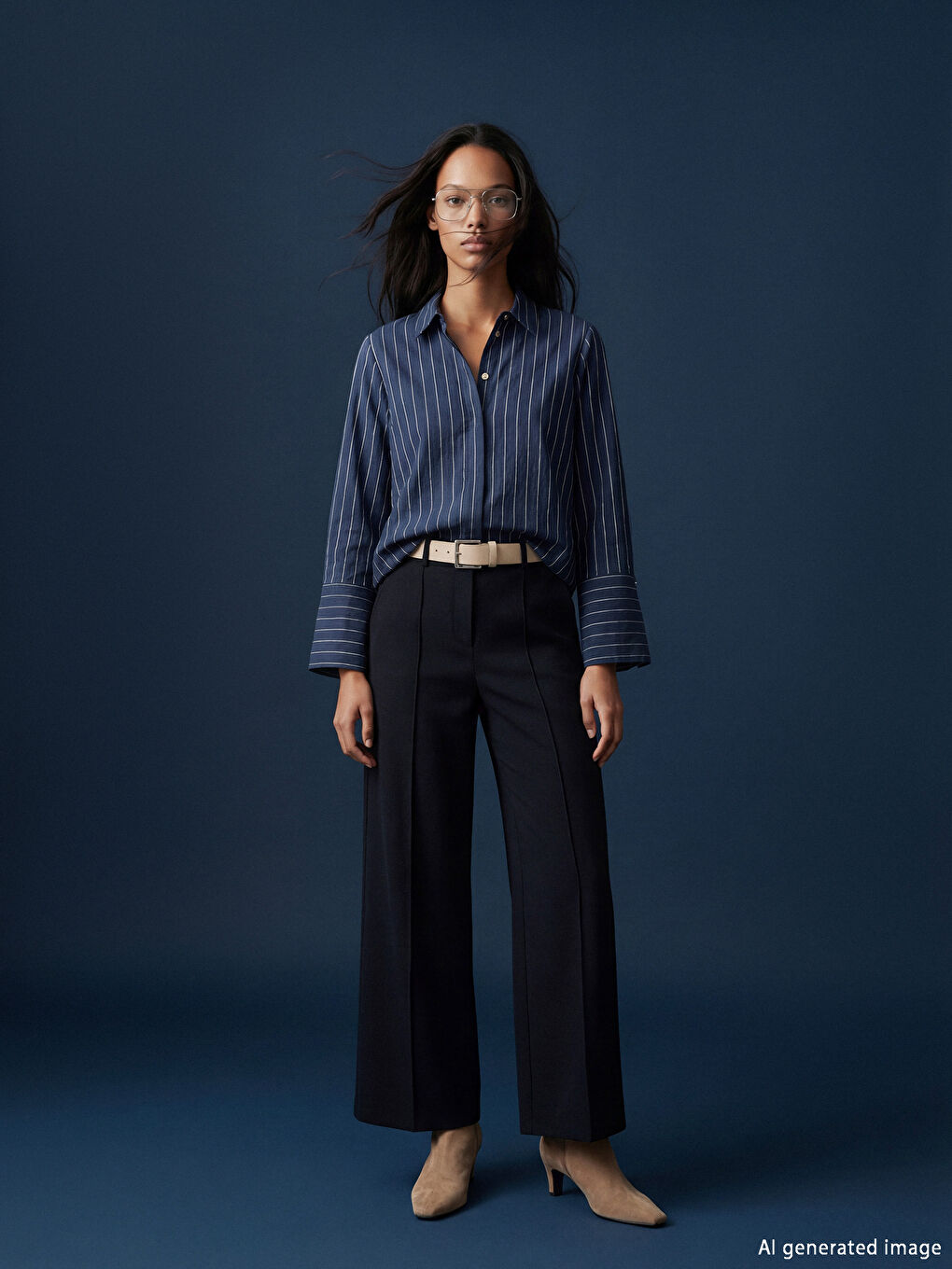 نساء قميص تونيك مخطط-1