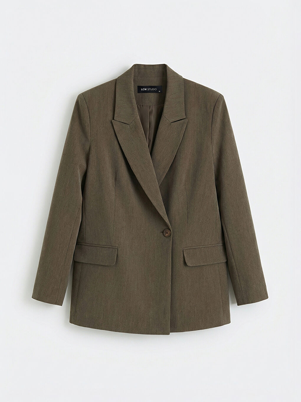 Kahverengi Kruvaze Yaka Kadın Blazer Ceket