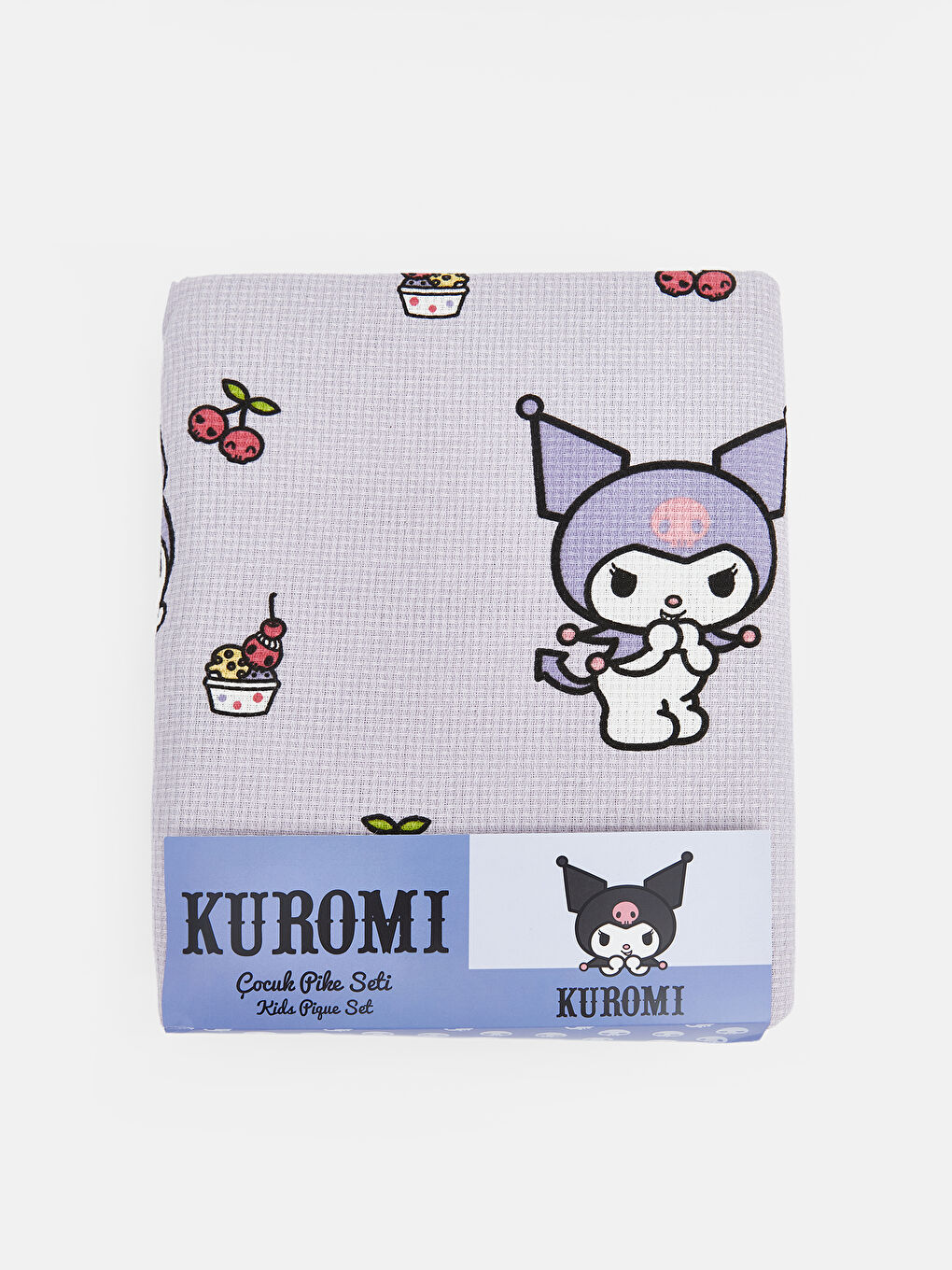 Karışık Kuromi Baskılı Tek Kişilik Kız Çocuk Pike Takımı-1