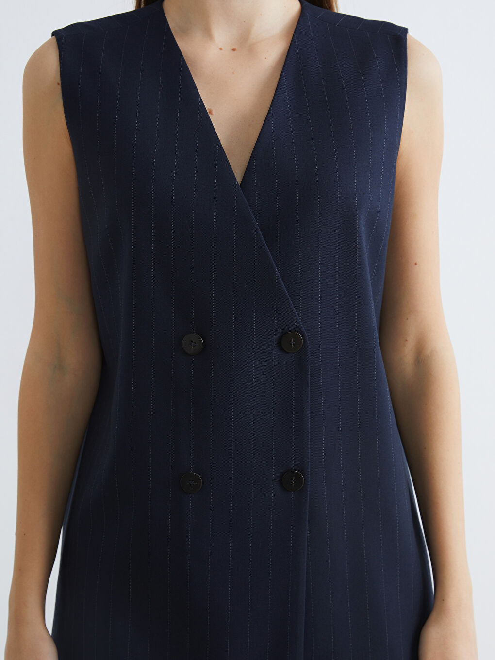 TAMNO PLAVA Elegantni prsluk Žena-2