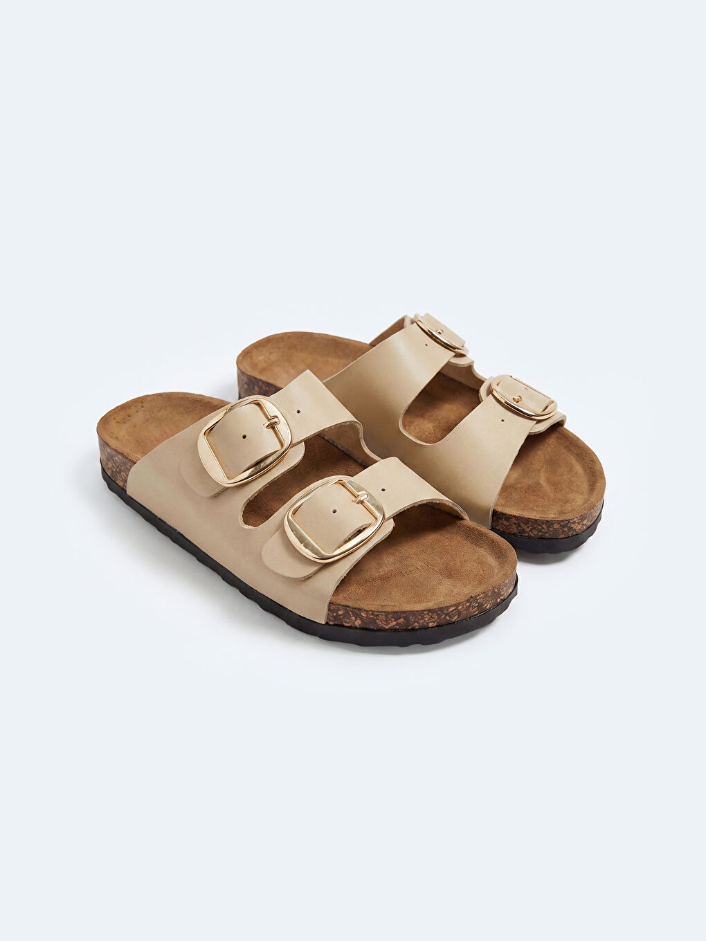 Women's Double Strap Buckle Sliders