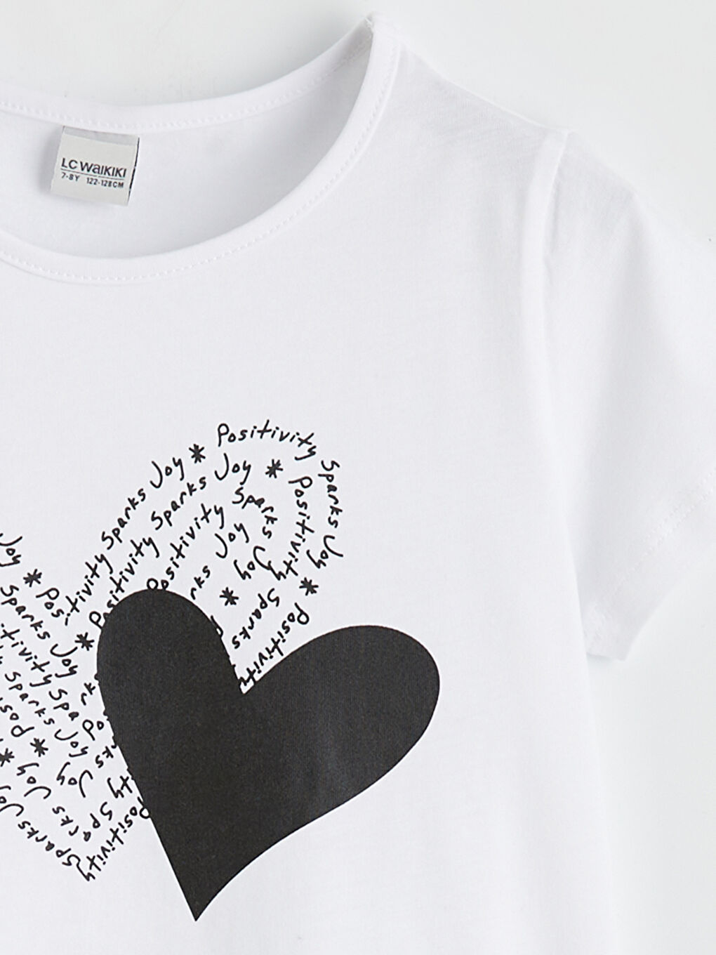 Siyah Bisiklet Yaka Baskılı Kız Çocuk Tişört ve Şort-2