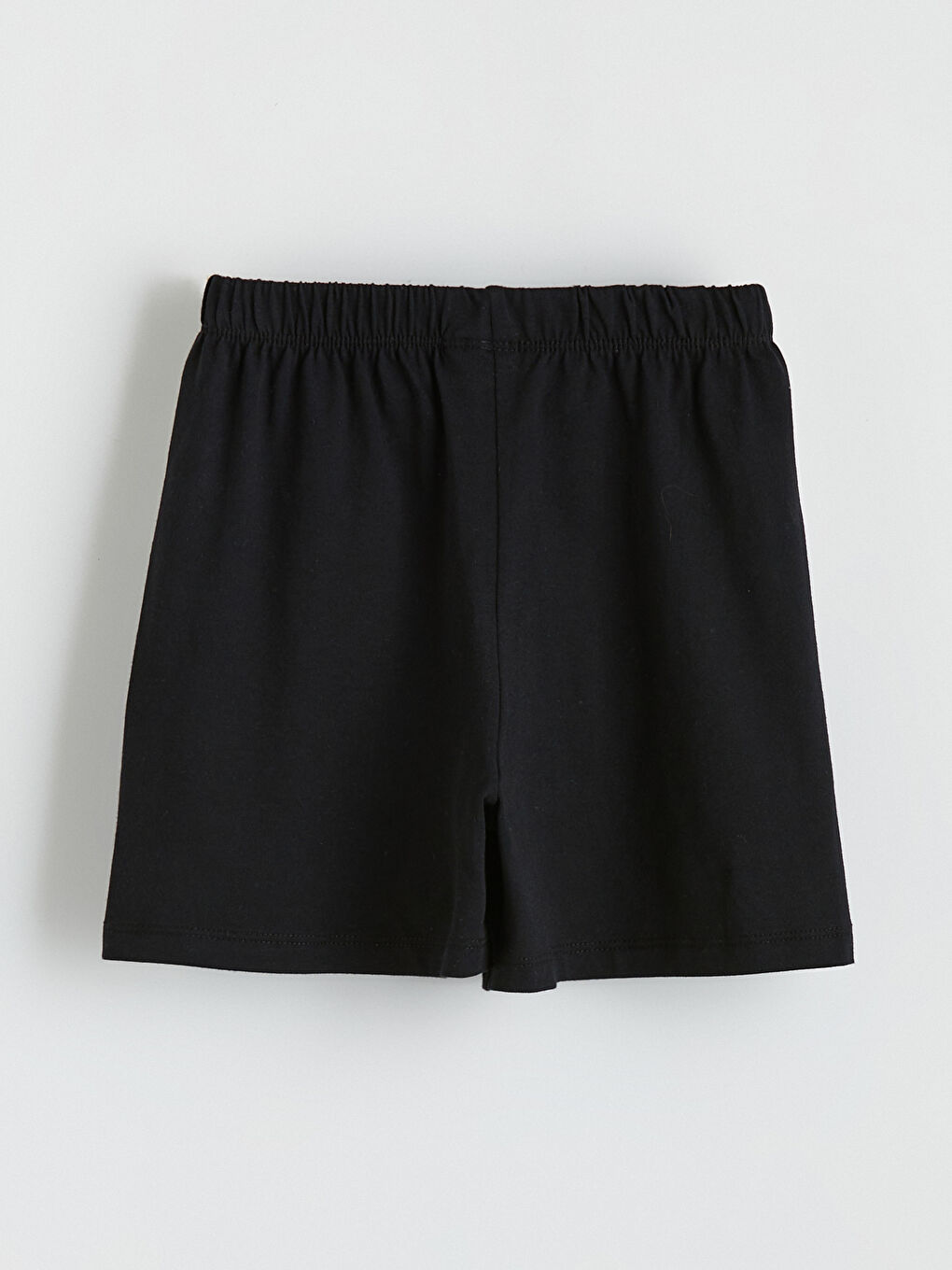 Siyah Bisiklet Yaka Baskılı Kız Çocuk Tişört ve Şort-6