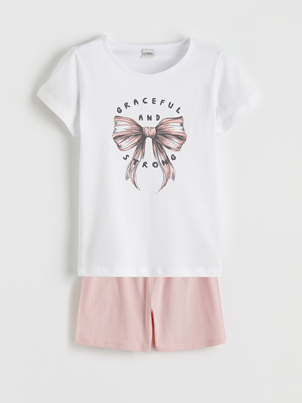 Pembe Baskılı Kız Çocuk Tişört ve Şort
