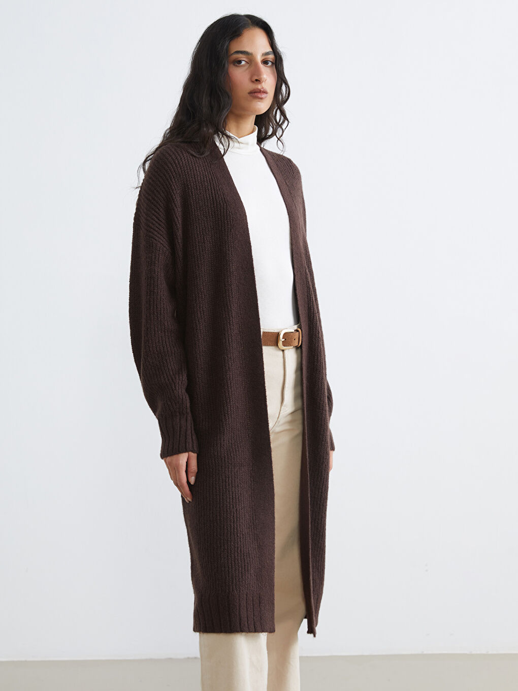 Shawl Collar Oversized Women's Knit Cardigan