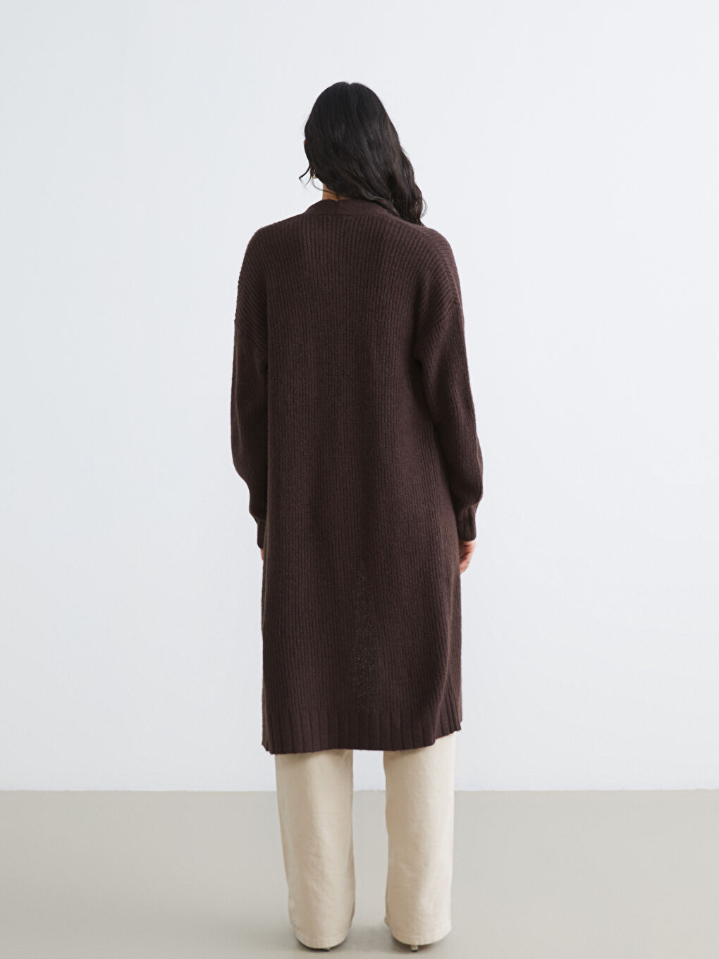 Shawl Collar Oversized Women's Knit Cardigan-3