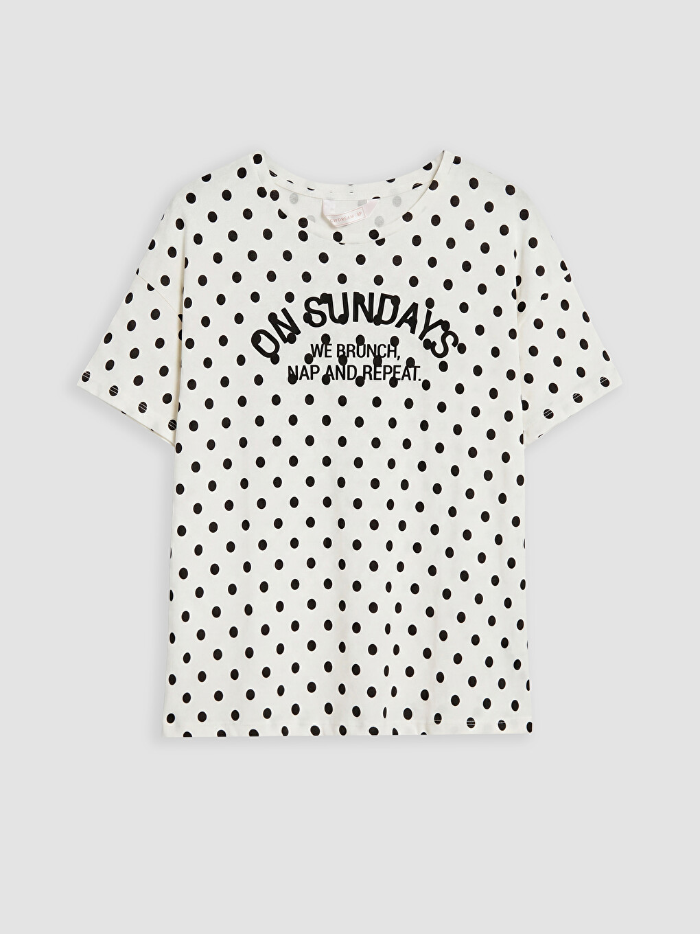 Crew Neck Polka Dot Women's Pyjamas Set-5
