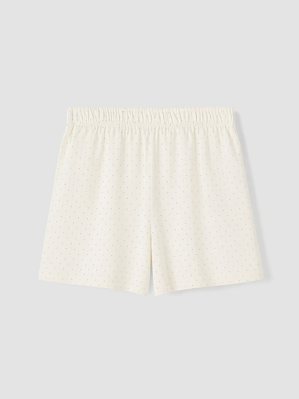 Ekru Gömlek Yaka Puantiyeli Kadın Şortlu Pijama Takımı-8