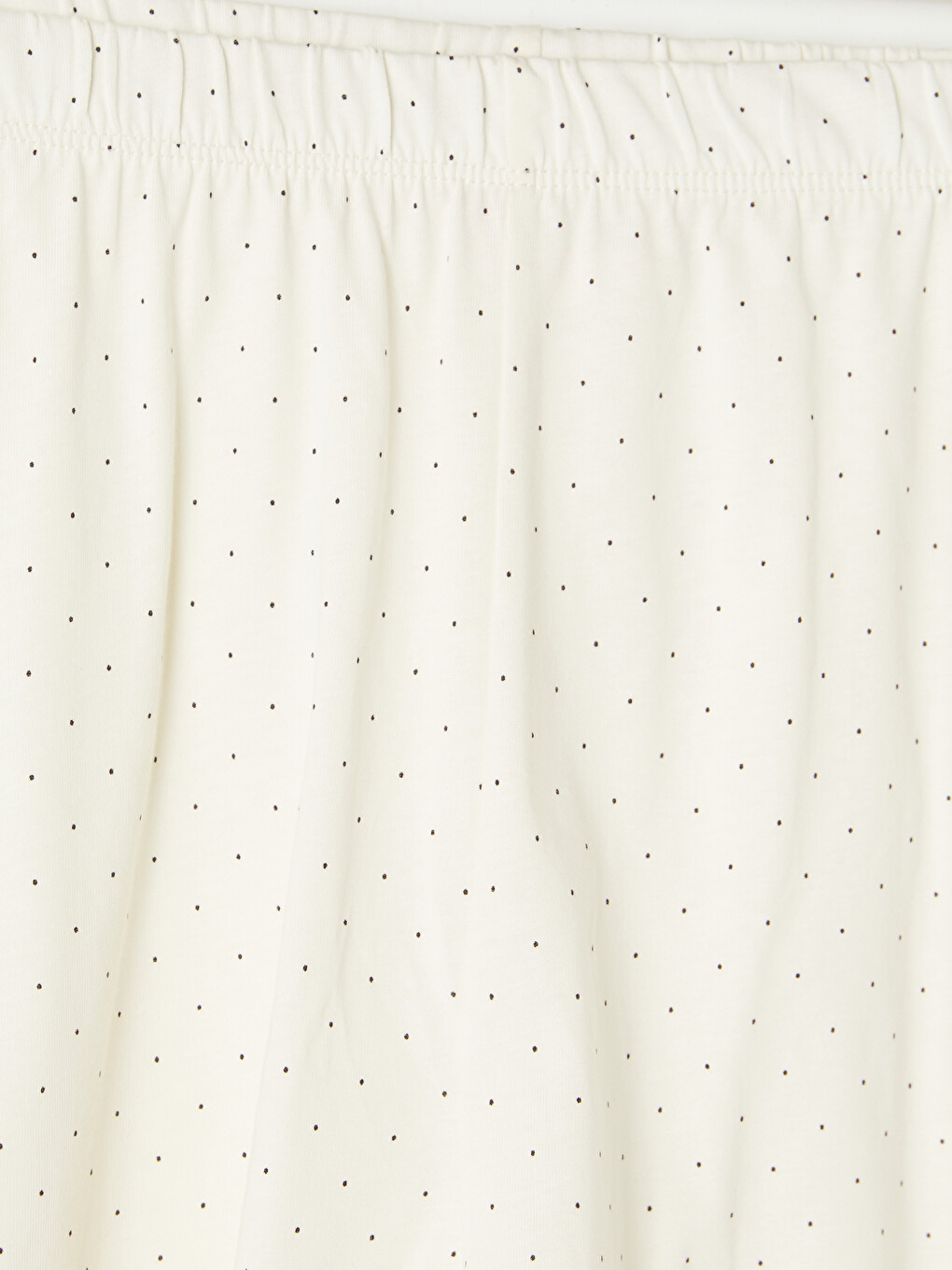 Ekru Gömlek Yaka Puantiyeli Kadın Şortlu Pijama Takımı-9
