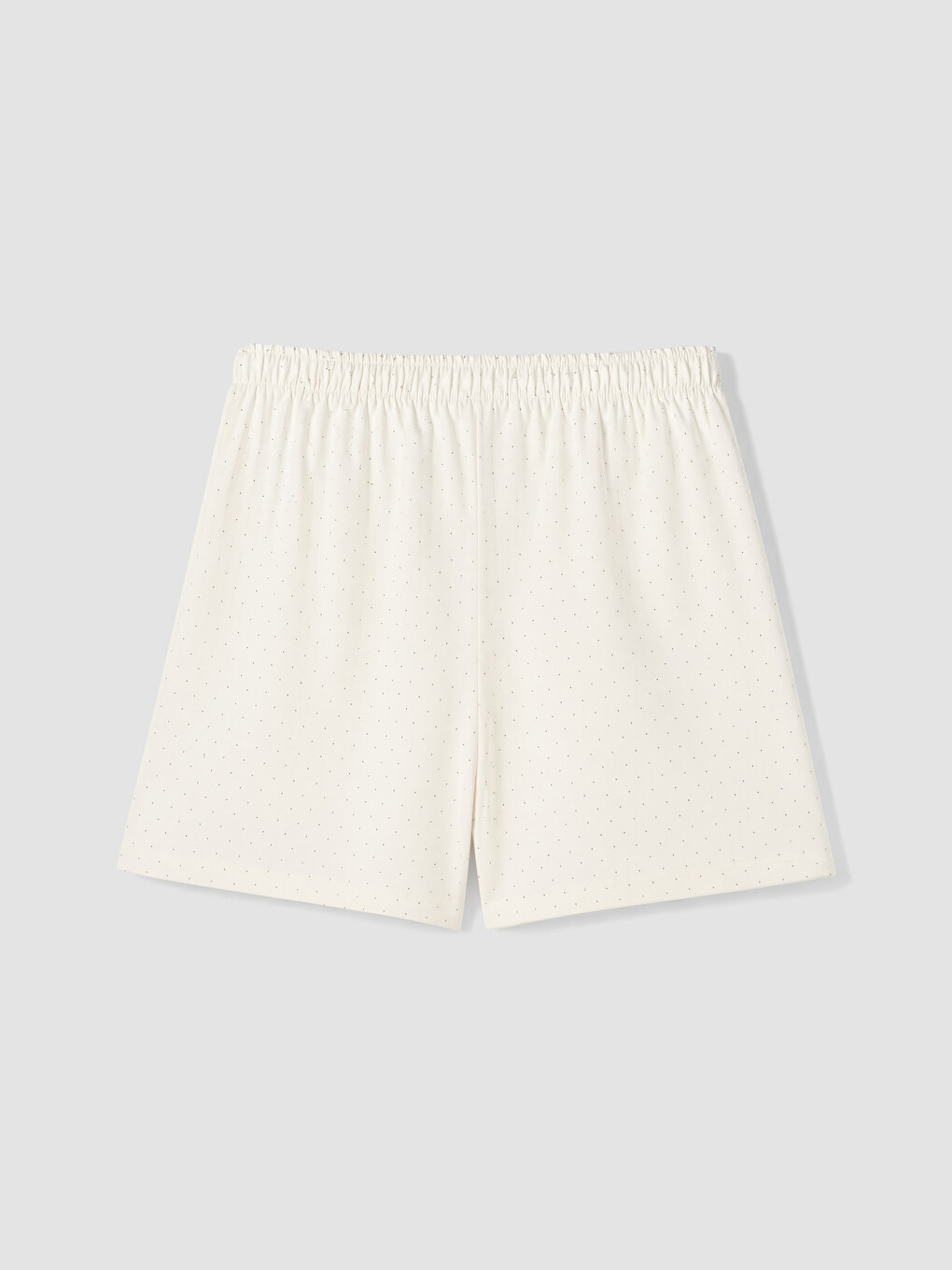 Ekru Gömlek Yaka Puantiyeli Kadın Şortlu Pijama Takımı-10