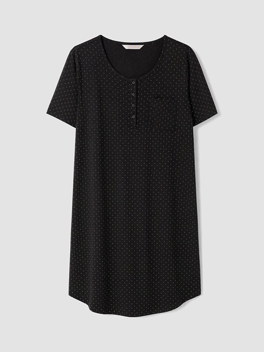 Crew Neck Patterned Women's Nightdress-4