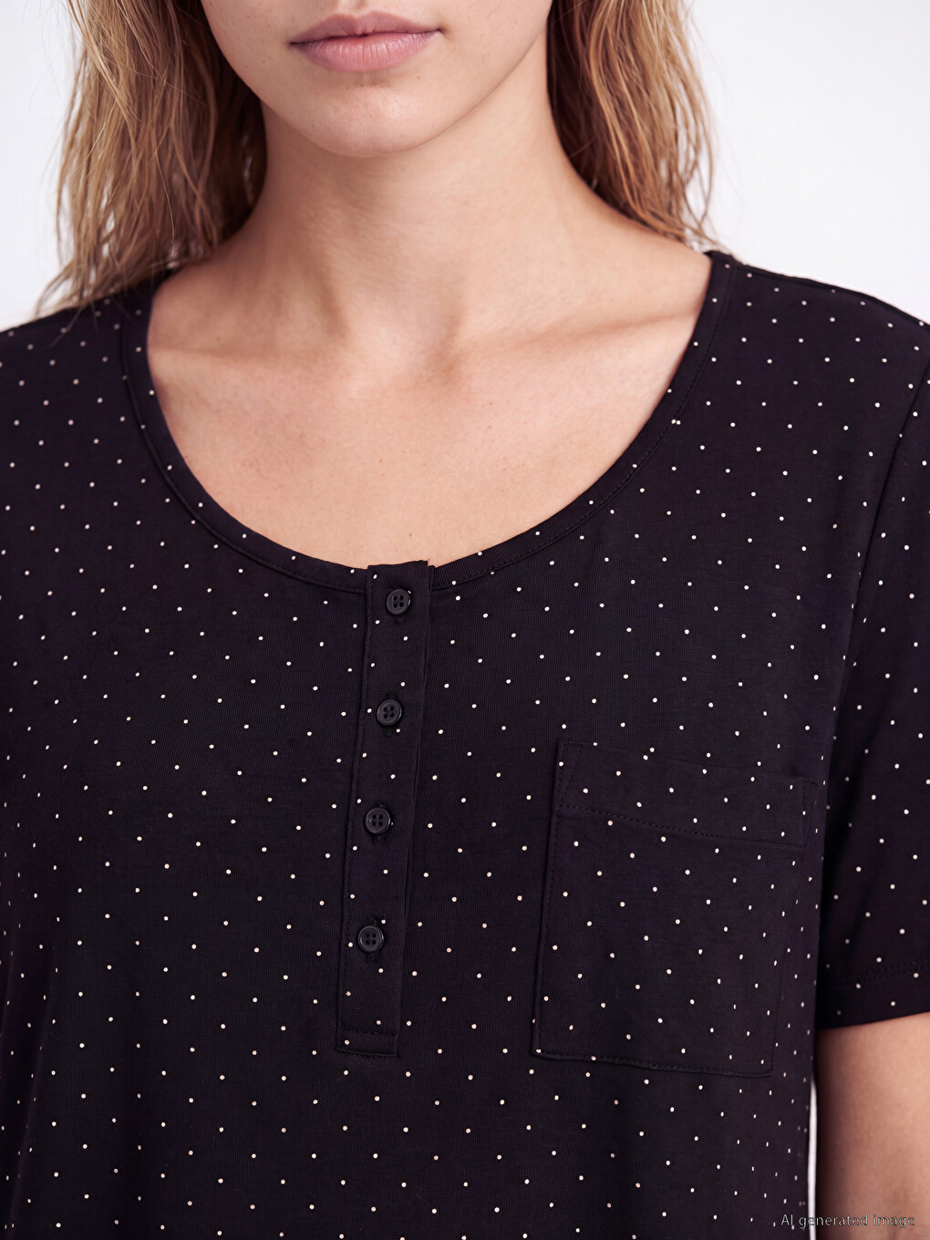 Crew Neck Patterned Women's Nightdress-2