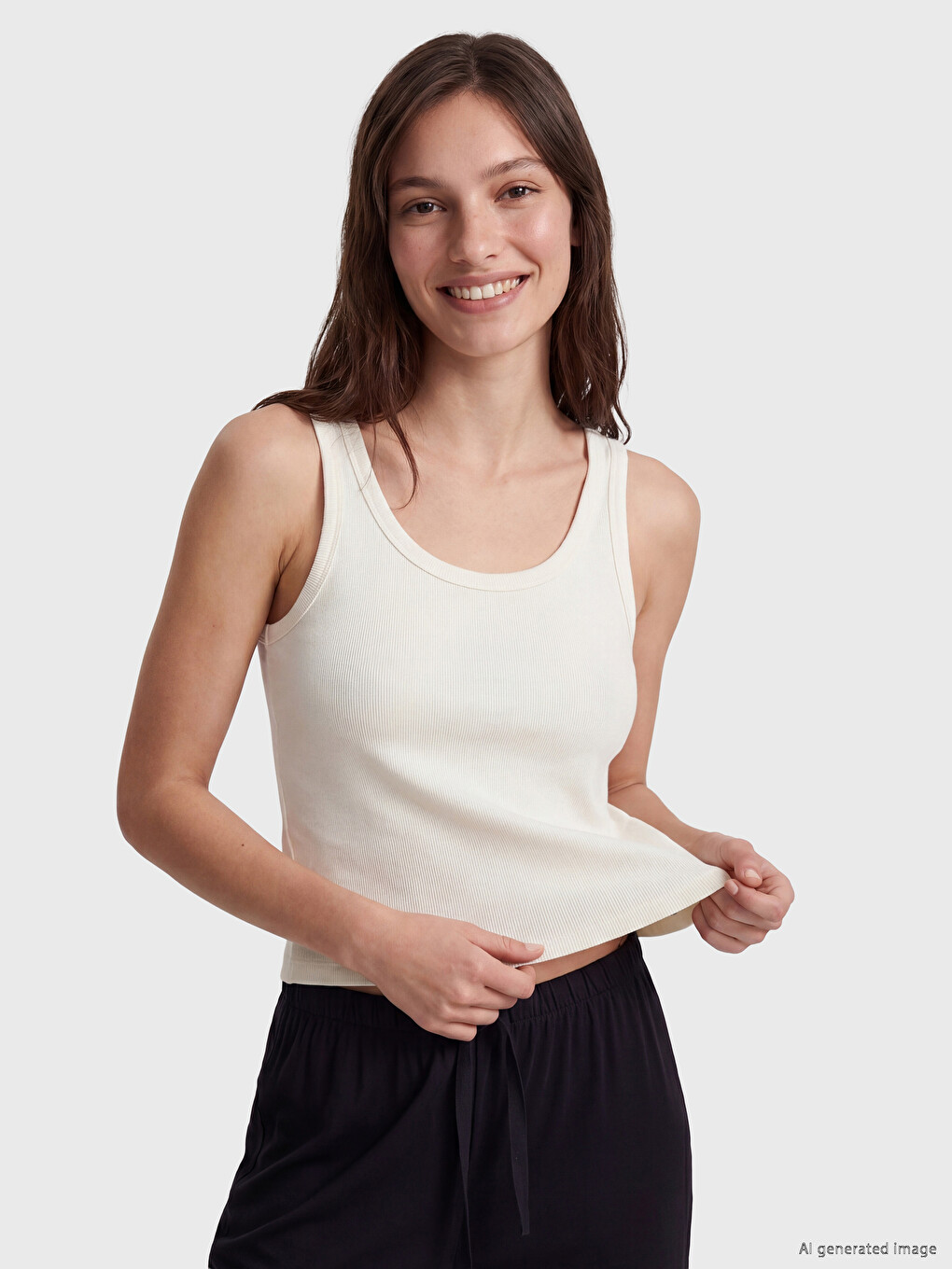 Crew Neck Women's Pyjamas Top 2 Pack-2