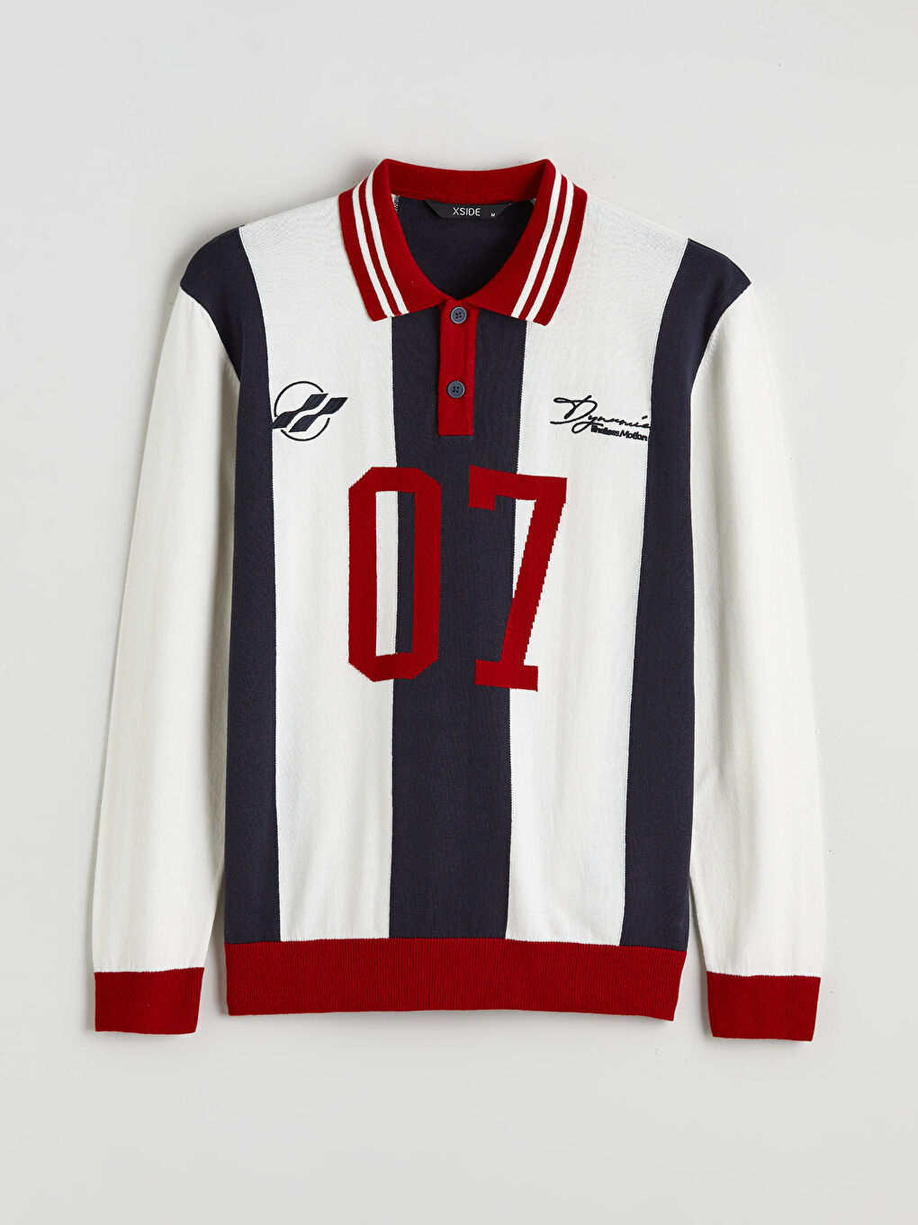 Пуловер с поло яка и отпечатано трико за мъже-4